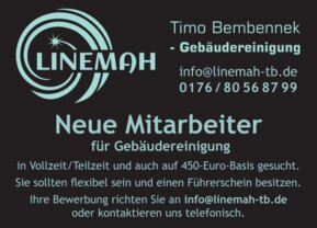 Stellenanzeige für neue Mitarbeiter für Gebäudereinigung